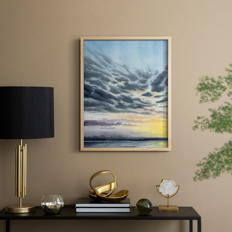 «Anastasia Island Sunset I», reproduction encadrée - bois massif, H 11 po x l 9 po