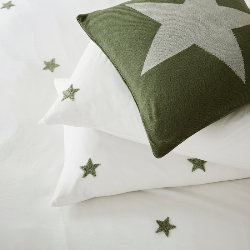 Star Cushion Cushion, Green Geometric Shapes