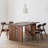 Nut-brown Rectangular Solid Wood Dining Table-1411815412