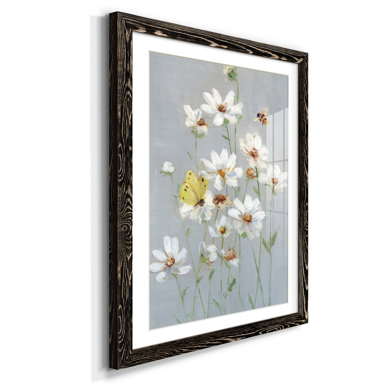 " Gathering Daisies I " Painting Print, 37.5" H x 27.5" W x 1.5" D, Black