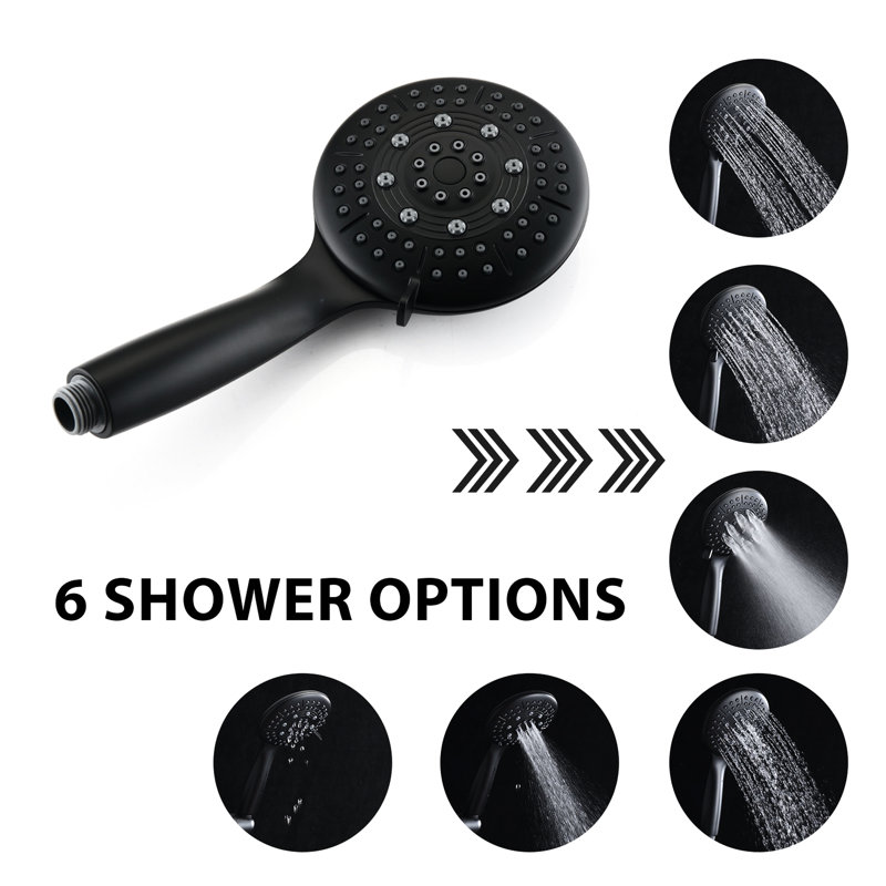 Brass High Shower Head With Handheld - 6 Spray Modes, Quiet Flow Single Handle 6-spray Patterns Brass, 1.8 Gpm, Wall Mounted, Adjustable Flow, Power Fog, Rain Massage, Fog Modes