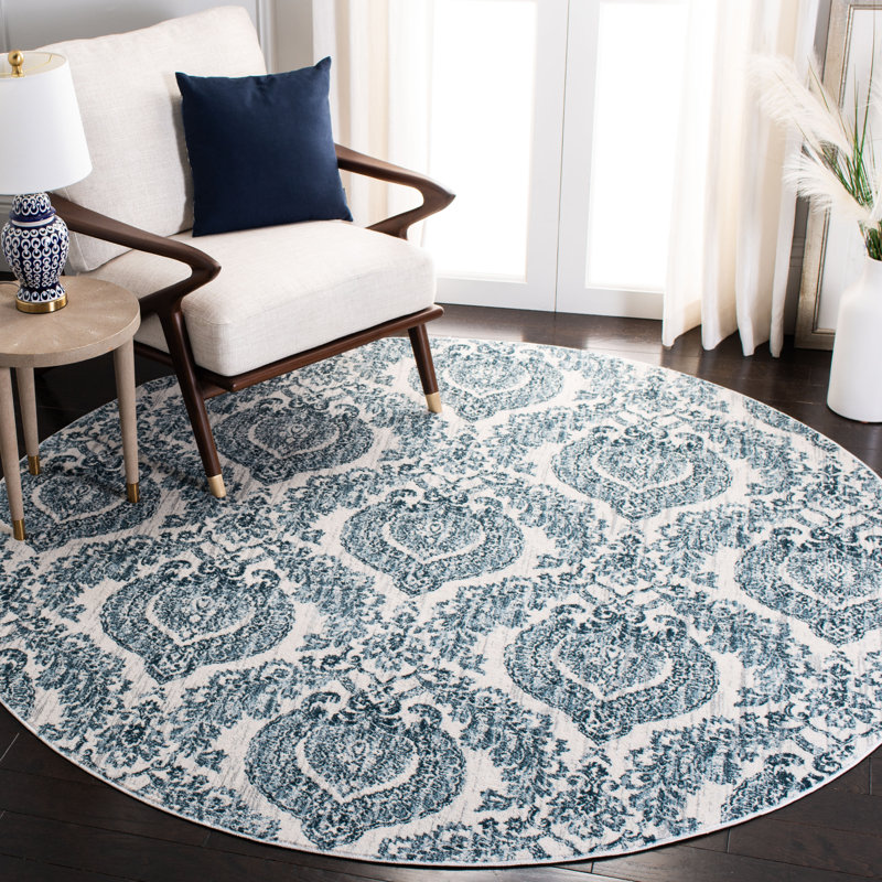 Coyer Performance Damask Rug, Round 6'7"