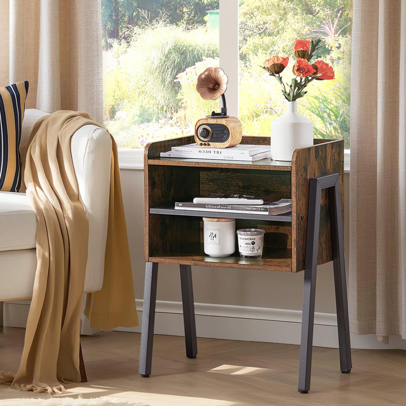 Table de chevet empilable Kempst, Brun