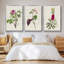 Jolies roses botaniques, ensemble de 3 pièces encadrées sur toile V-97706209-97706214