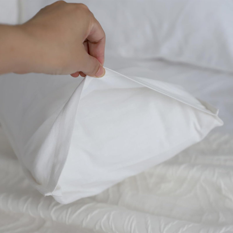 Linen Pillowcases 1 Pair Basic Style 55% Euro Linen 45% Cotton Blend Solid Color Flax Shams Set Of 2，12X20 Inch, White
