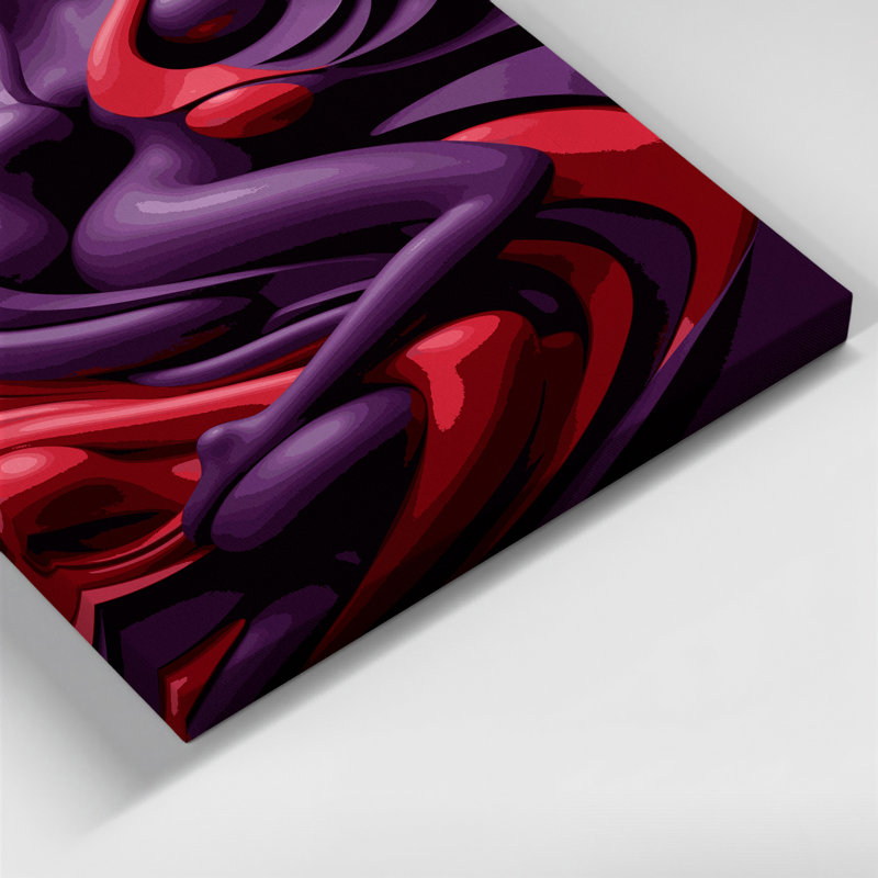 Art mural abstrait sur toile 74 mauve, H 24 po x l 20 po