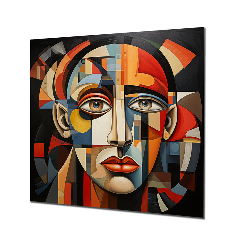 Pablo Picasso Cubism Portrait II - art mural moderne en métal, H 16 po x l 16 po x P 1 po