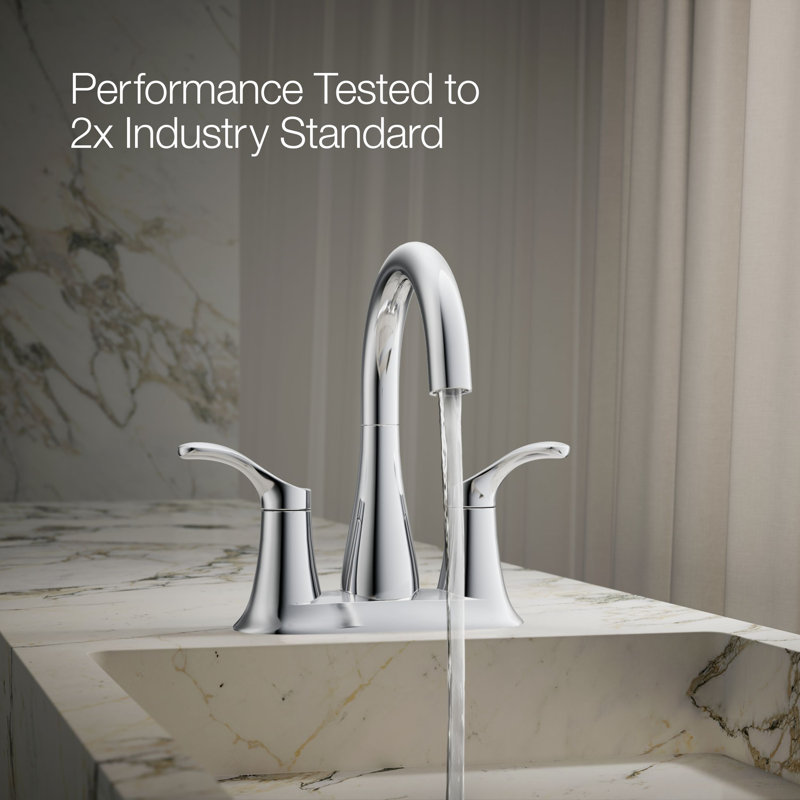 Simplice Centerset Bathroom Sink Faucet, 1.2 Gpm, Silver