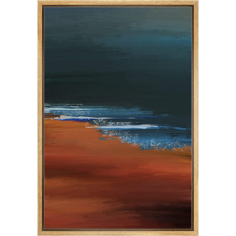 Bleu cuivre encadré sur toile