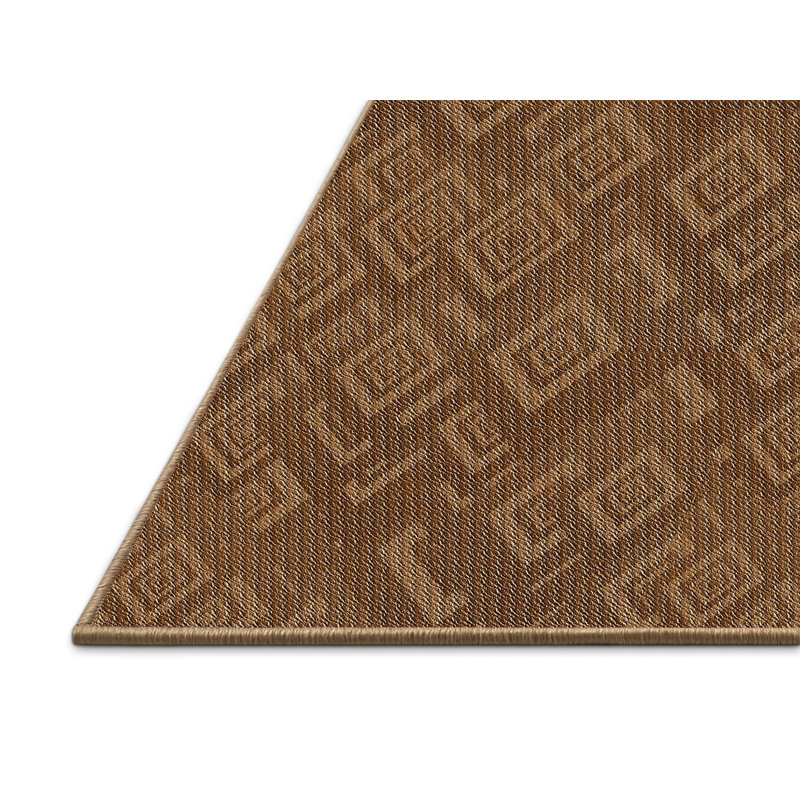 Tapis de zone brun foncé à motifs, Rectangle 5 pi x 7 pi