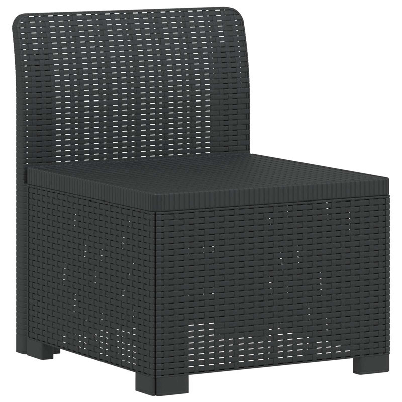 55 cm W Patio Sofa, Anthracite