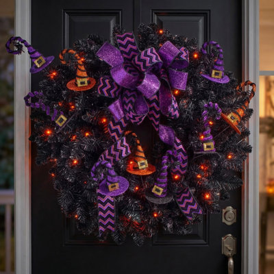 30" Triple Glitter Witch'S Hat Spray
