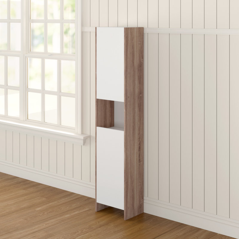 Biarritz Linen Cabinet, White/Natural Oak