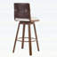Tabouret de bar industriel rembourré avec structure en métal et dossier en similicuir Lennox