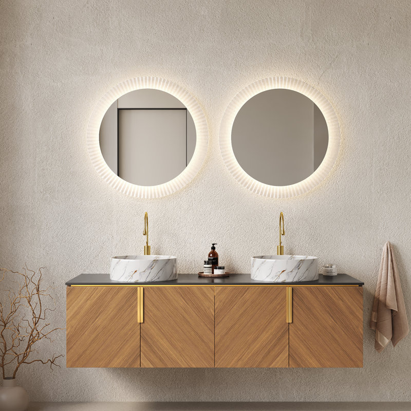 Meuble-lavabo mural 60 po avec lavabos et rangement 60 po