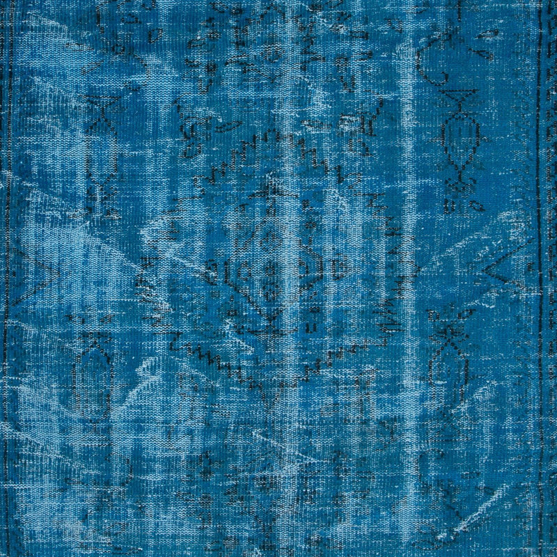 Tapis turc fait à la main 4,8 x 8 pi, 4 superbes intérieurs modernes, tapis de salon bleu