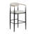 Barstools Set Of 2, Upholstered Bar Stools With Back For Kitchen Island, Beige Faux PU Leather Seating Black Iron Legs 260LBS Weight Capacity