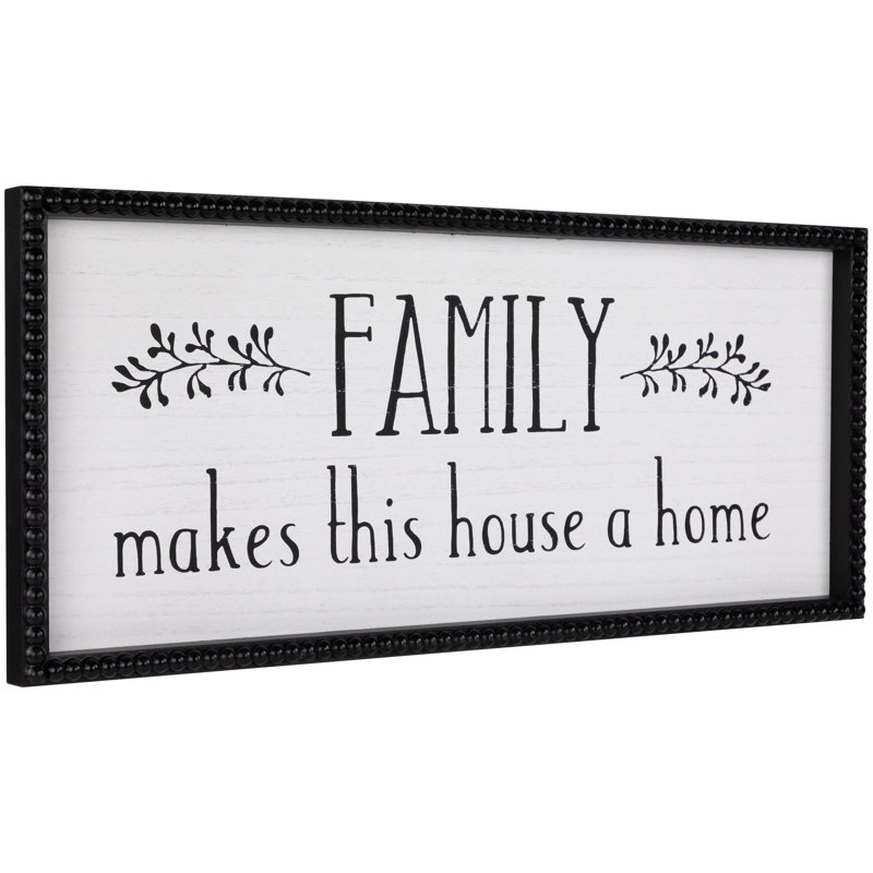 Family Makes This House a Home Black and White Wood Framed Wall Art