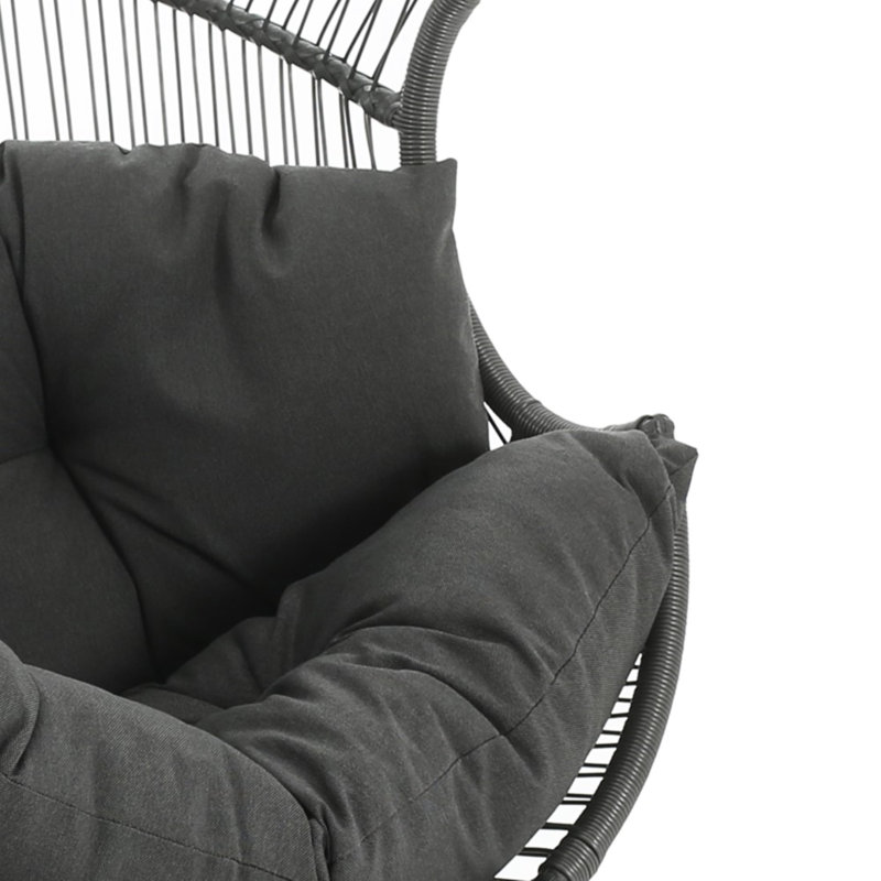 Fauteuil oscillant confortable pour l'extérieur avec dossier, conception ergonomique, Noir