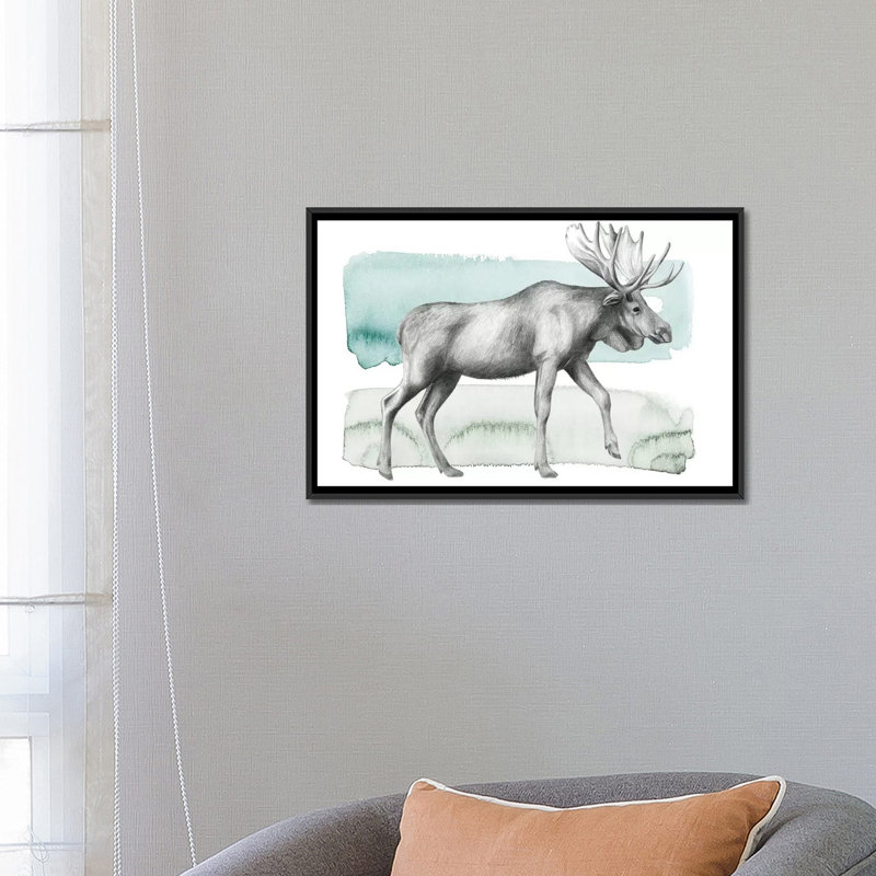 « animale iii », reproduction d’impression sur toile, H 18 po x l 26 po x P 1,5 po, Toile avec cadre noir, Pas de tapis