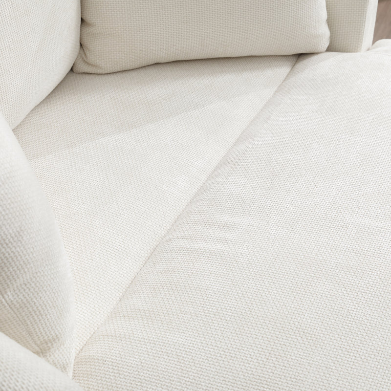 Chaise longue d'intérieur surdimensionnée à housse, Beige