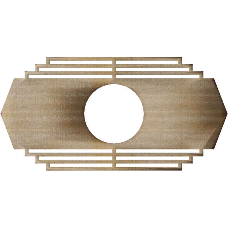 Médaillon de plafond en bois Chrysler, Hickory, H 15 po x l 30 po x P 0,25 po