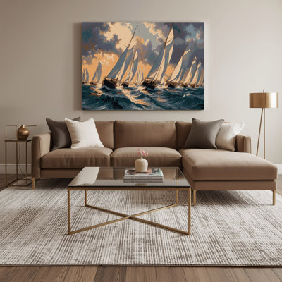 Art sur toile gris, transport et régate