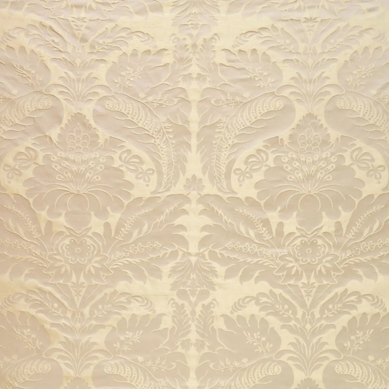 Bennet Silk Damask Fabric, Platinum