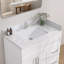 Comptoir de meuble-lavabo à dossier rectangulaire l 30 po x H 4 po en pierre reconstituée blanc Carrara