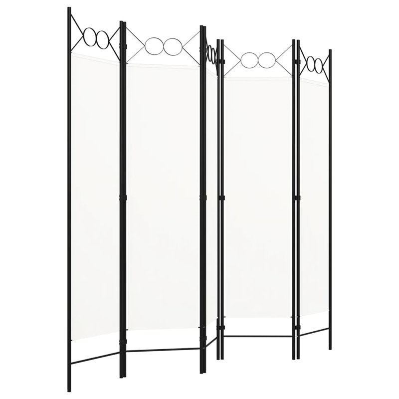 Paravent pliant autoportant pour séparer une pièce, Crème, crème, 5, H 70,9 po x l 78,7 po x P 1,6 po