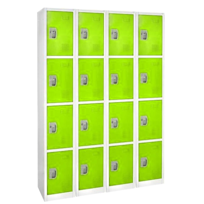 Green 72'' 4-Tier Steel Freestanding Locker with Key Lock