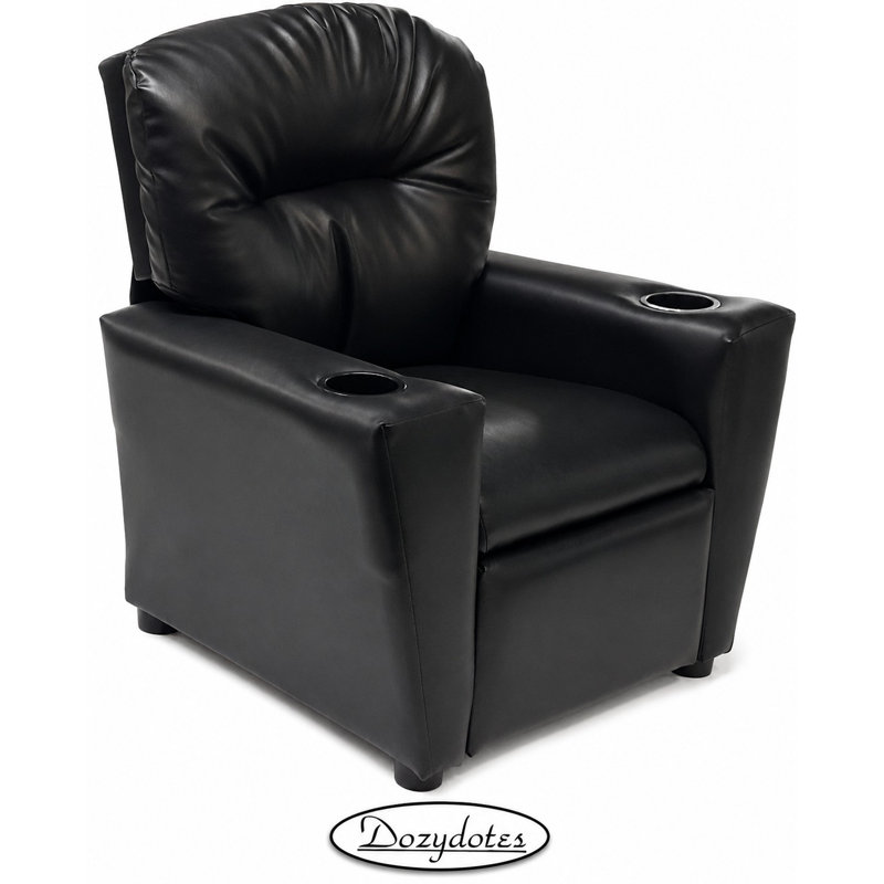 Kids Recliner Chair with Cupholder, Black