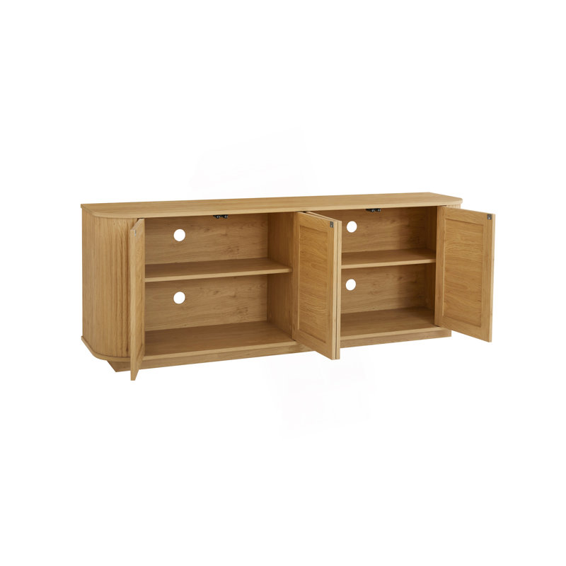 Meuble télé en forme de vague, buffet d'angle arrondi, armoire de rangement