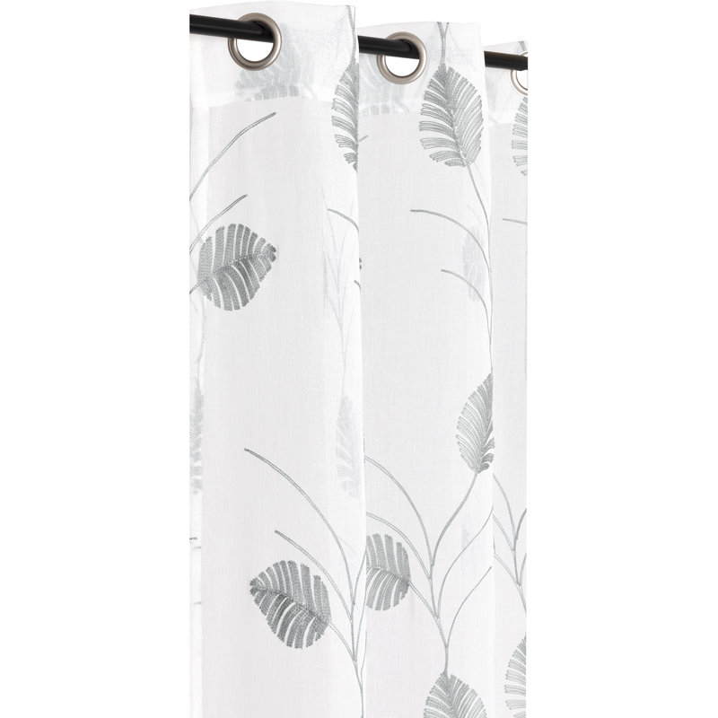 Semi Sheer Curtain Single Panel, Gray