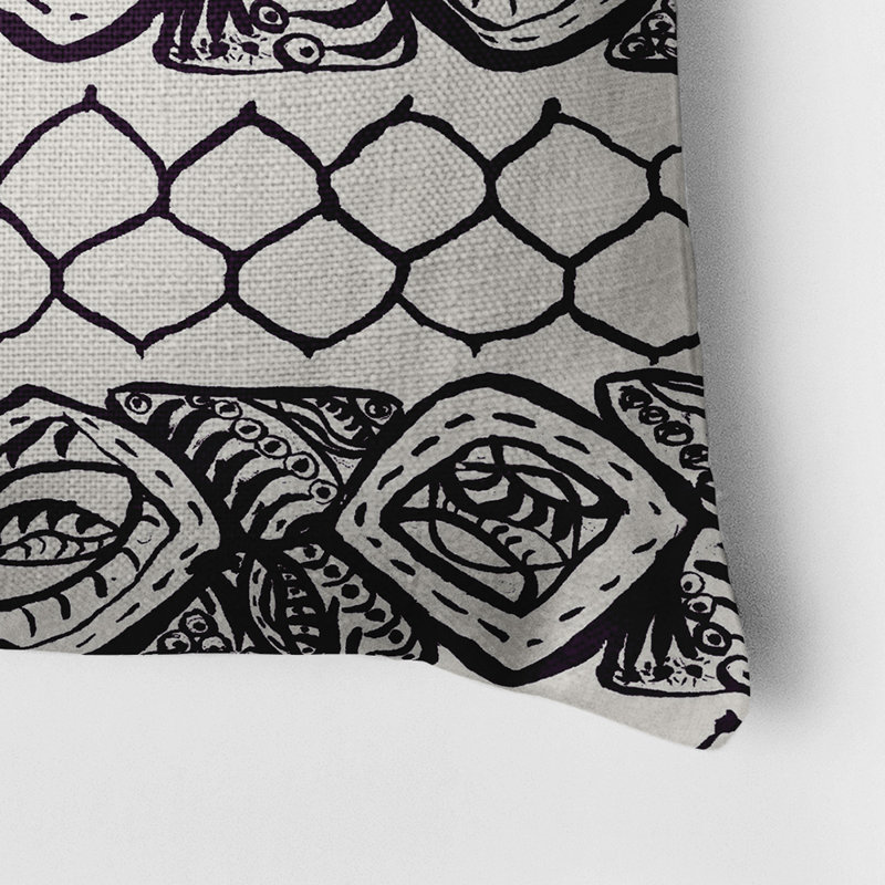 Housse de coussin carrée/insert, Violet, Geometric 4