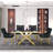Faux Marble Top Metal Base Dining Table