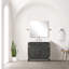 Meuble-lavabo en chêne noir l 36 po x P 22 po, comptoir en quartz blanc, robinet, baignoire l 36 po avec comptoir poli et ensemble