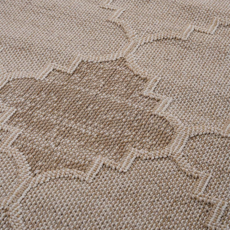 Tapis crème / treillis intérieur / extérieur Collection, Rectangle 4 pi x 6 pi 2 po