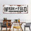 «Wash And Fold Old Sign», reproduction sur toile-930561373