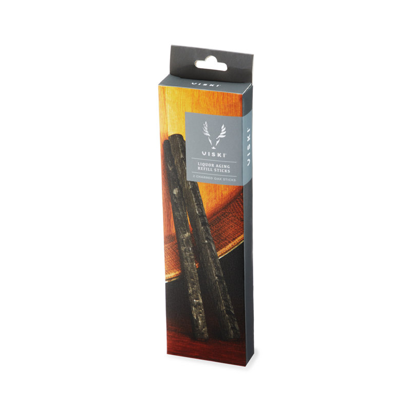 Recharge de Viski Liquor Aging, 2 bâtonnets de bois de chêne carbonisé pour vieillir whisky, bourbon, seigle