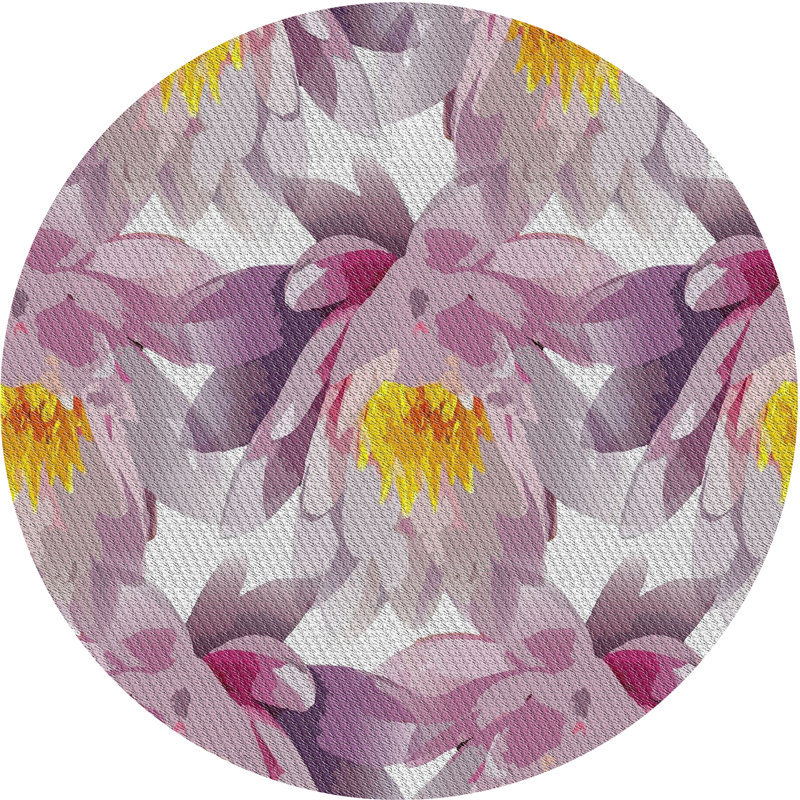 Floral Indoor Rug, Round 4'