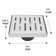 6" Square Shower Drain with Offset Linear Pattern Grate