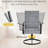 9-Piece Outdoor Patio Dining Set – Includes 8 Swivel Rocking Chairs and Metal Table with Umbrella Hole – Seats 8 for Backyard, Poolside, Balcony, and Garden Use, Gray-1460368272