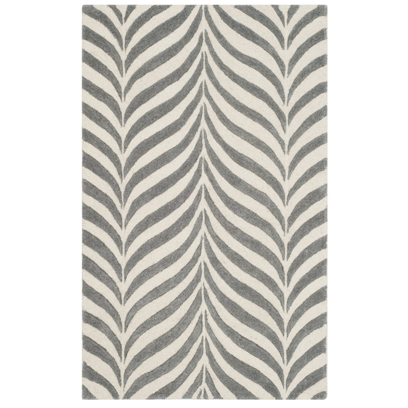 Zandbergen Hand Tufted Wool Striped Rug, Rectangle 2'6" x 4'