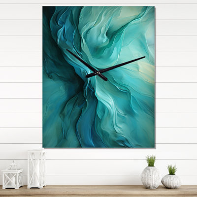 Turquoise Tranquility V - Abstract Landscape Modern Wall Clock