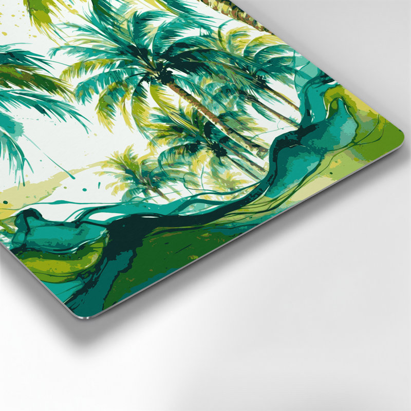 «Hawaiian Date Palm», art mural en métal vert, H 32 po x l 32 po