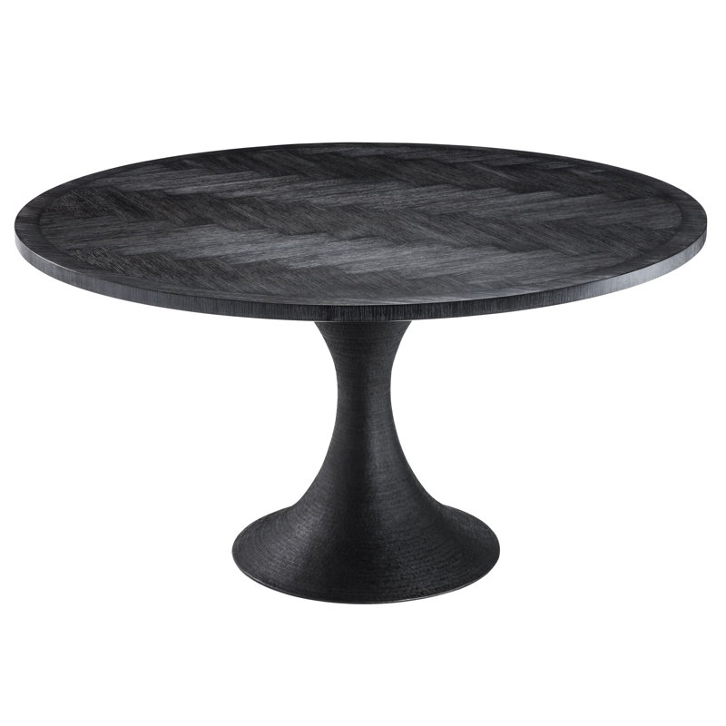 Melchior Round Dining Table, Charcoal