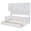 Lit de jour en bois Cress avec 2 tiroirs et tablettes de rangement-125986701