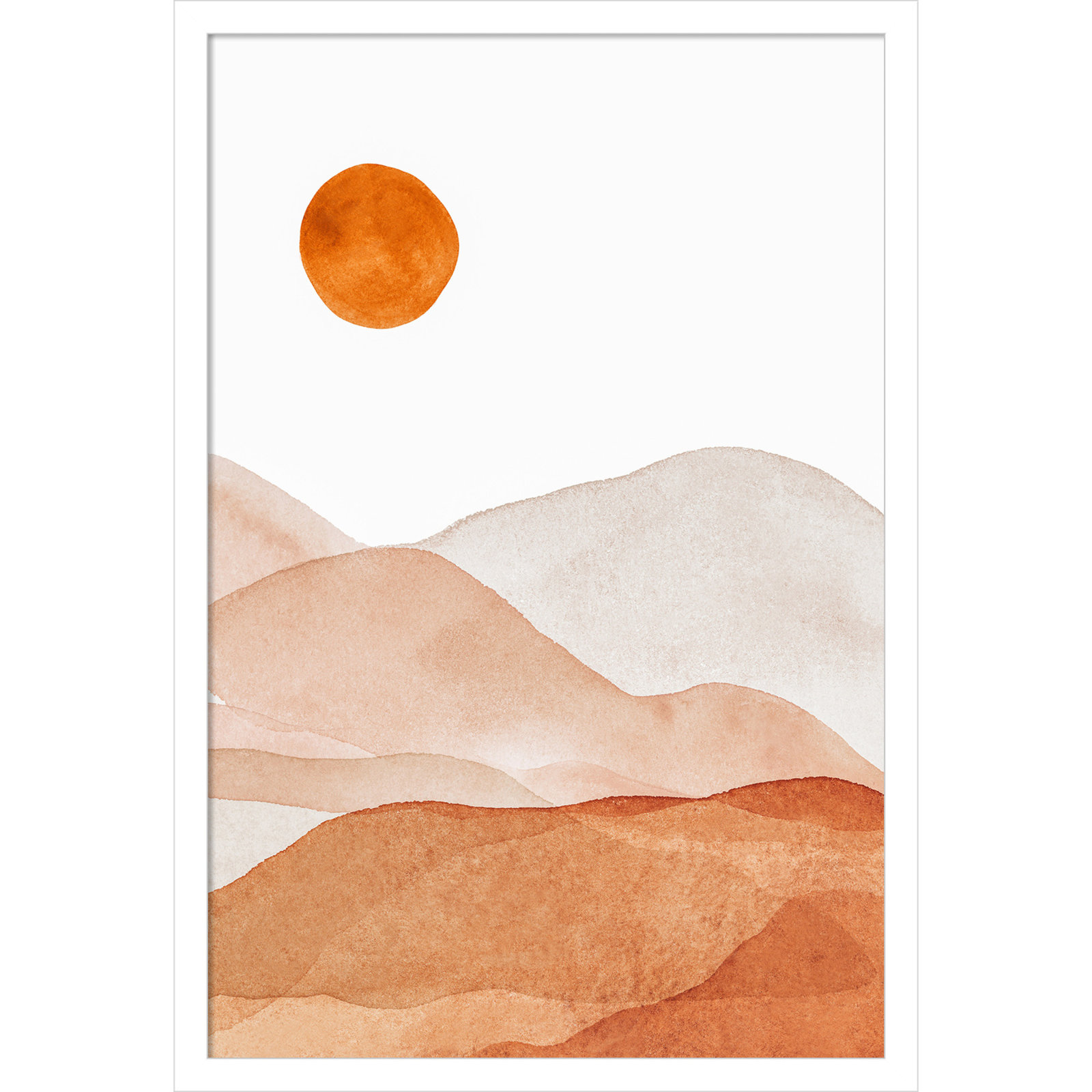Mountain Range I by Amy Lighthall, White, 25.25" H x 17.25" W x 0.88" D