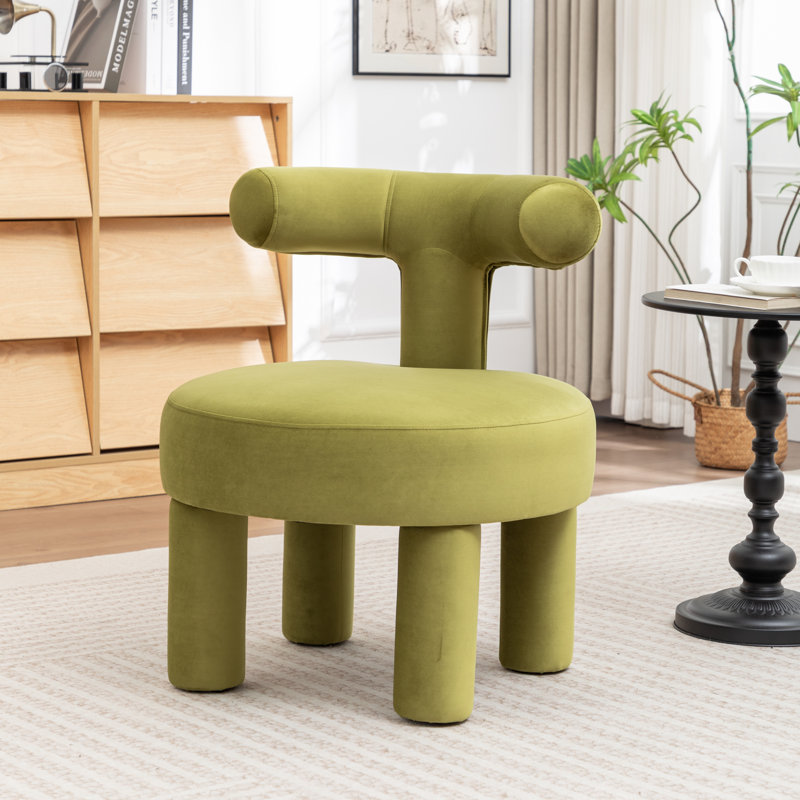 Fauteuil demi-tonneau en velours Bula, Vert
